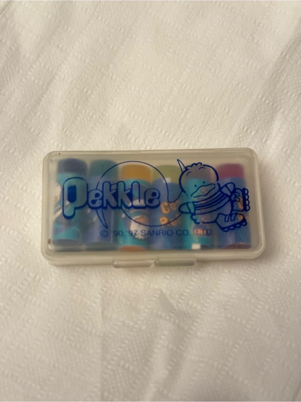 Vintage Pekkle Sanrio Multicolor Erasers Case